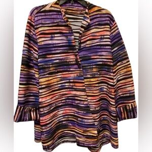 Light weight jacket w/asymmetrical front 1X women’s blazer